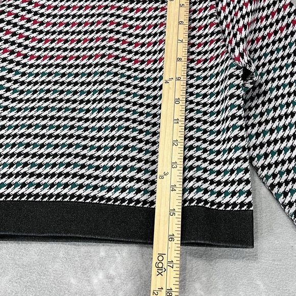 Fabletics Shirt Womens Large Houndstooth Seamless Crop Top Long Sleeve Mock Neck - Picture 7 of 10